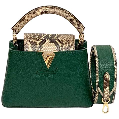 louis vuitton green python bag.